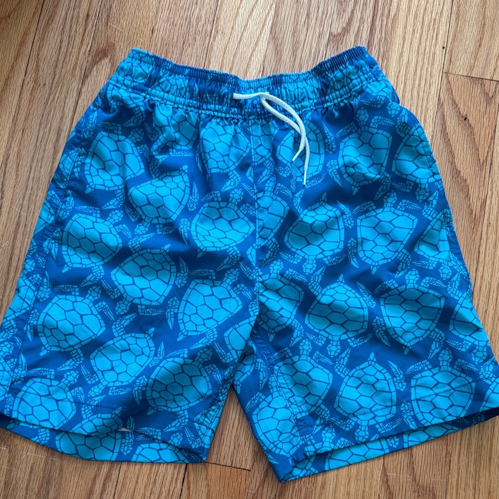 Crewcuts factory Blue Turtle Print Swim Shorts size 8